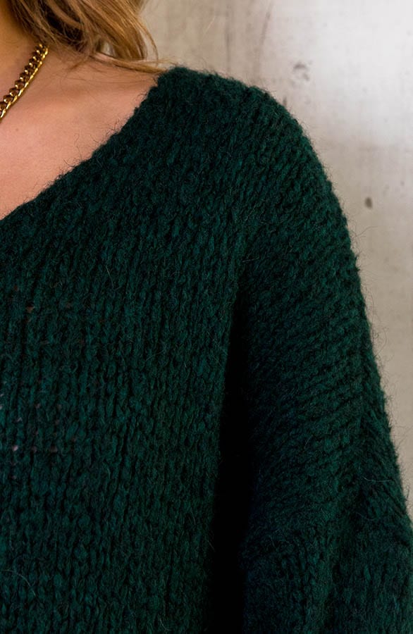 Banen Trui Met Lurex Smaragd – shoparchief, foto 5