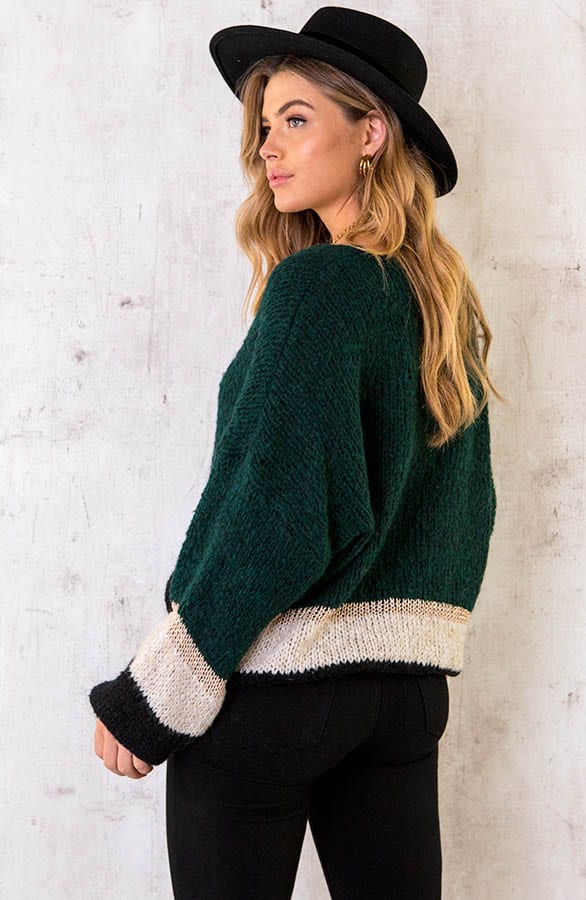 Banen Trui Met Lurex Smaragd – shoparchief, foto 3