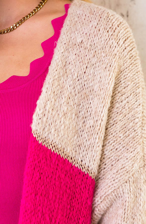 Banen Vest Met Lurex Fuchsia – shoparchief, foto 5