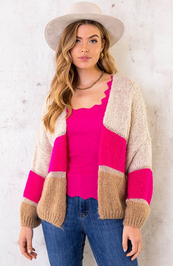 Top Met Golvende Randen Fuchsia – shoparchief, foto 7