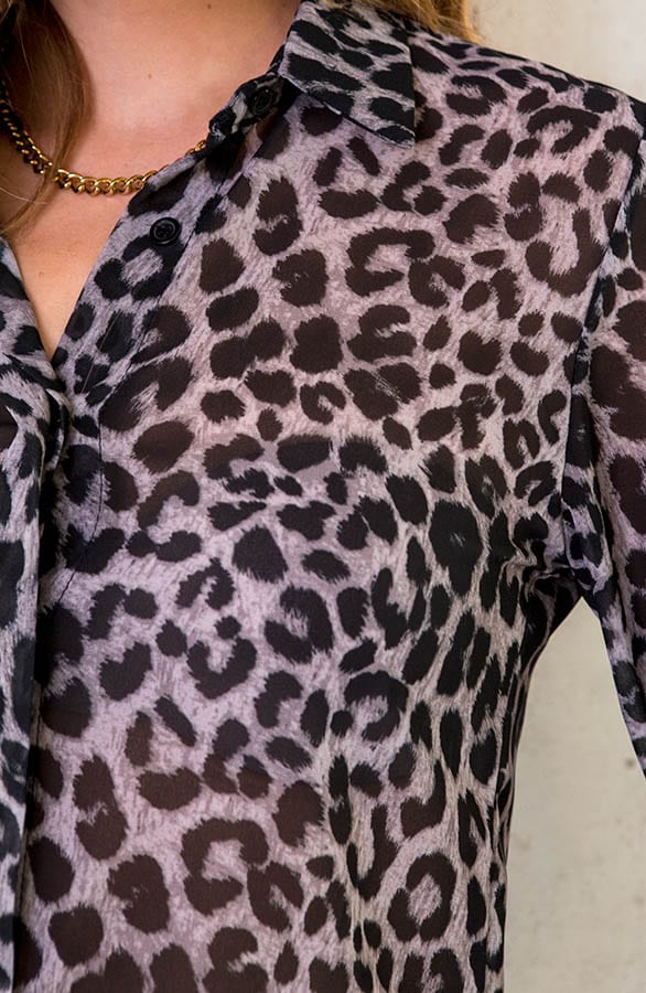 Blouse Met Panterprint Grijs – shoparchief, foto 3