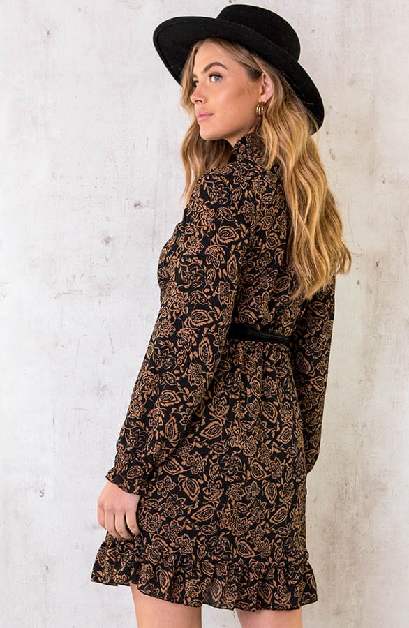 Col Jurk Overslag Paisley Cognac – shoparchief, foto 5