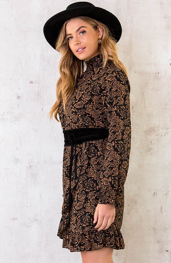 Col Jurk Overslag Paisley Cognac – shoparchief, foto 3