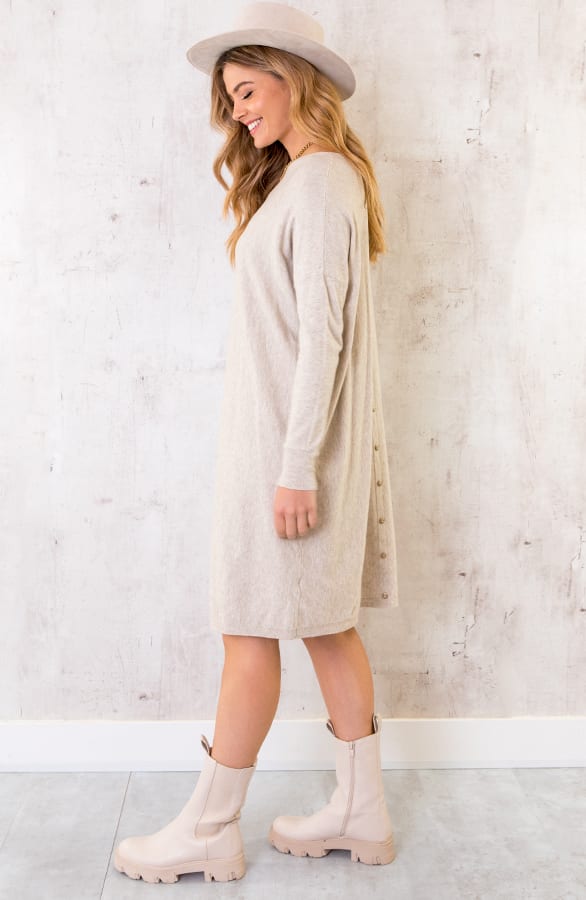 Comfy Knopf-Tunika Beige, Shoparchiv, Foto 5