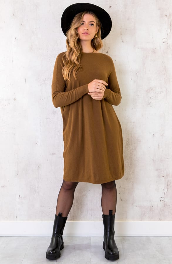 Comfy Knopen Tuniek Cognac – shoparchief, foto 2