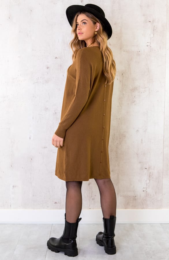 Comfy Knopen Tuniek Cognac – shoparchief, foto 5