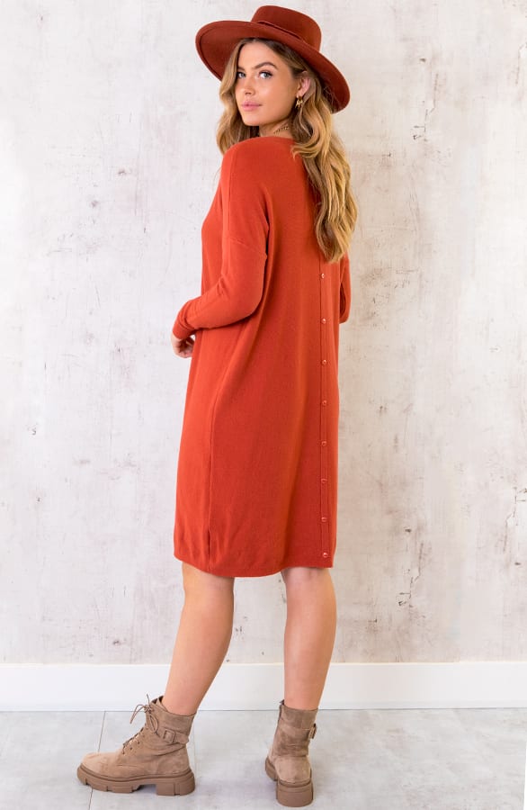 Comfy Knopen Tuniek Terracotta – shoparchief, foto 5