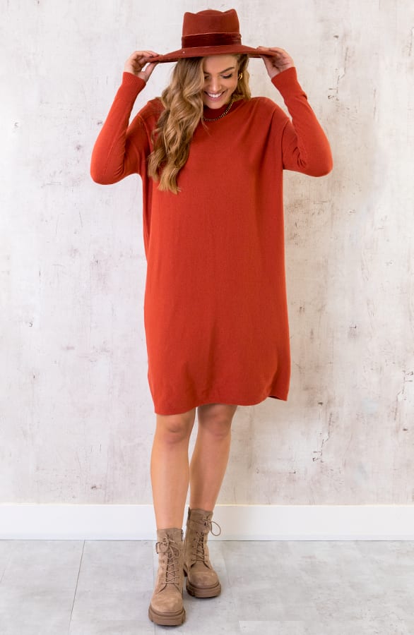 Comfy Knopen Tuniek Terracotta – shoparchief, foto 2