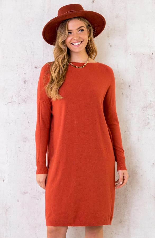 Comfy Knopen Tuniek Terracotta – shoparchief, foto 1