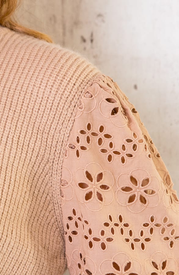 Embroidery Trui Gebreid Beige – shoparchief, foto 5