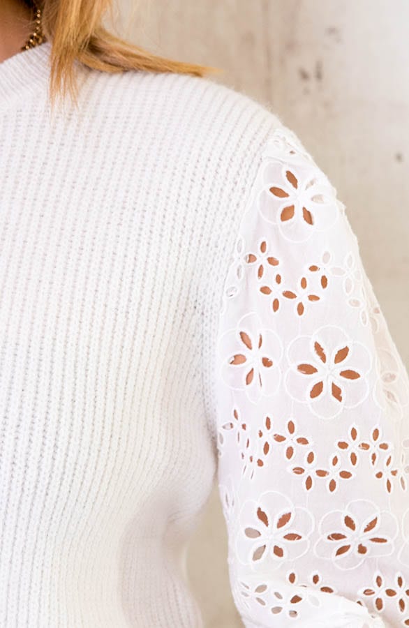 Embroidery Trui Gebreid Ecru – shoparchief, foto 5