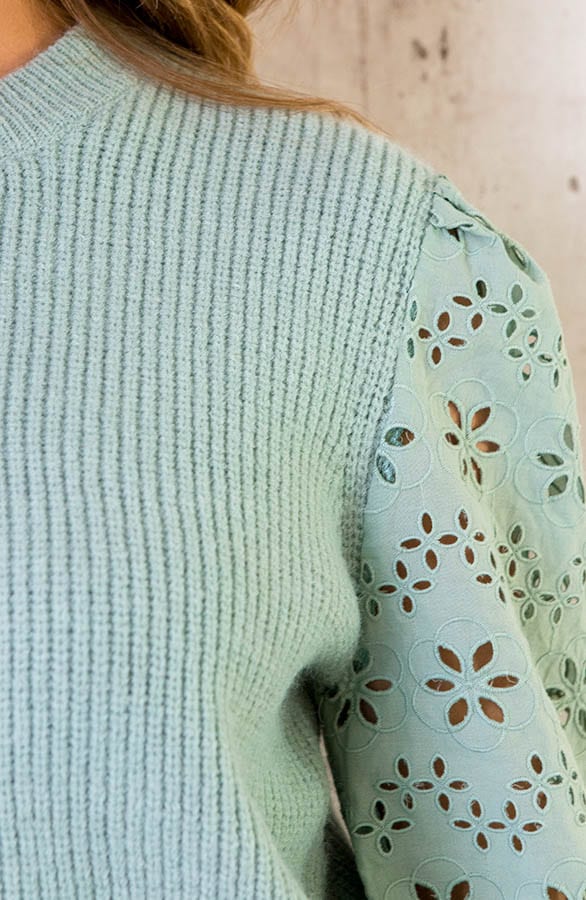 Embroidery Trui Gebreid Mint – shoparchief, foto 4