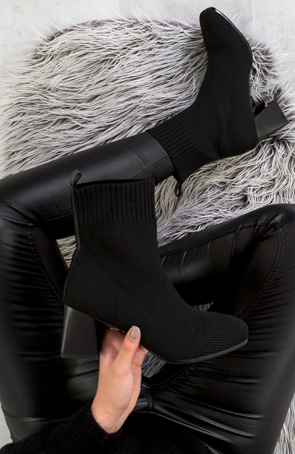 Sock Enkellaarsjes Stretch Zwart – shoparchief, foto 1