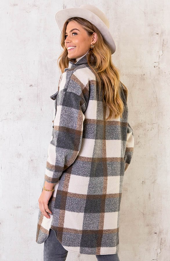 Geblockte Woven-Jacke Grau, Shoparchiv, Foto 3