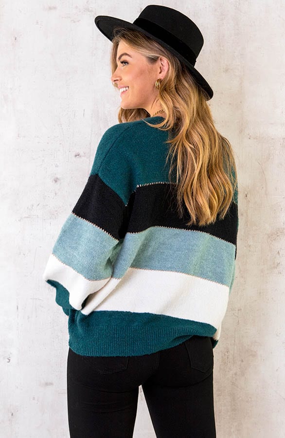 Gestreepte Dames Trui Blauw – shoparchief, foto 4