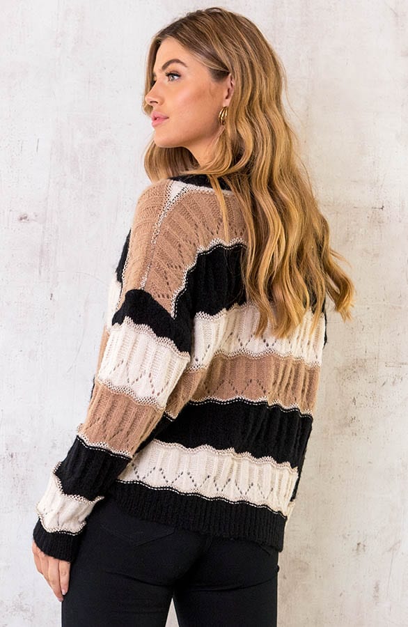 Gestreepte Trui Deluxe Camel – shoparchief, foto 4