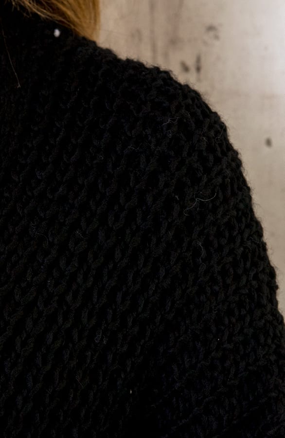 Grof Gebreid Midi Vest Zwart – shoparchief, foto 4