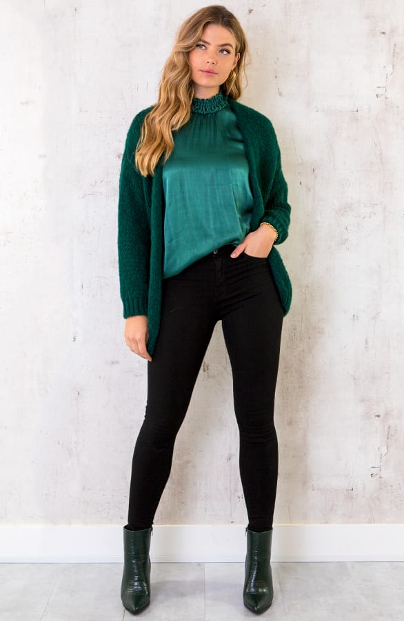 Satijnen Col Top Smaragd – shoparchief, foto 8