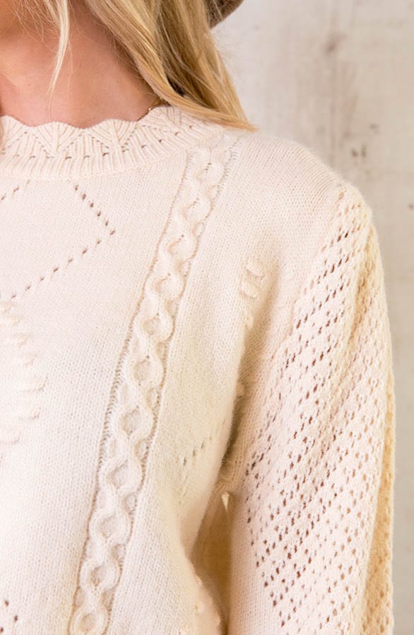 Knitted Luxury Sweater Beige – shoparchief, foto 5