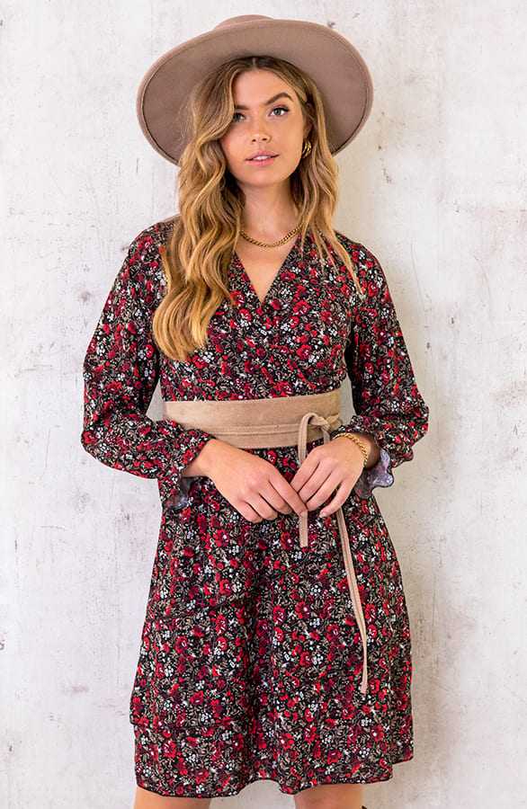 Laagjes Jurk Wild Flower Rood – shoparchief, foto 2