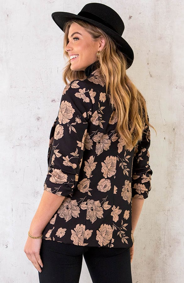 Limited Blazer Bloemen Zwart – shoparchief, foto 5
