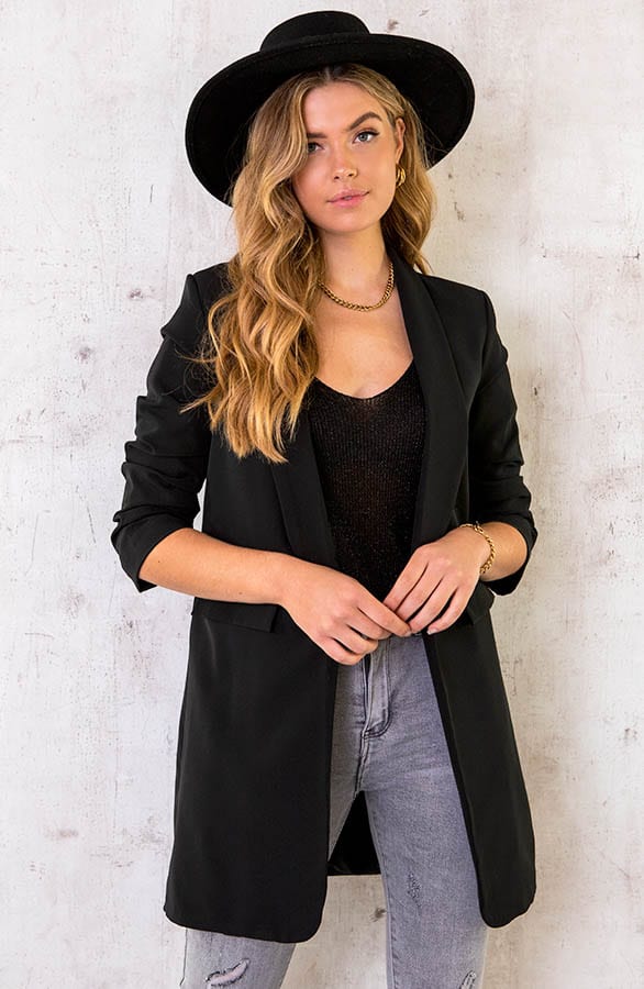 Long Blazer Limited Zwart – shoparchief, foto 1