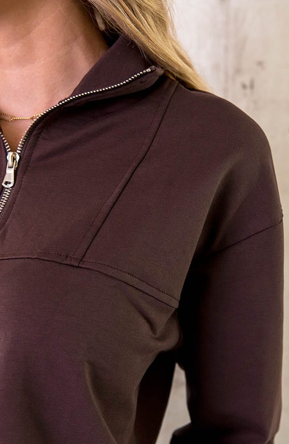 Zip Lounge Sweater Choco – shoparchief, foto 4