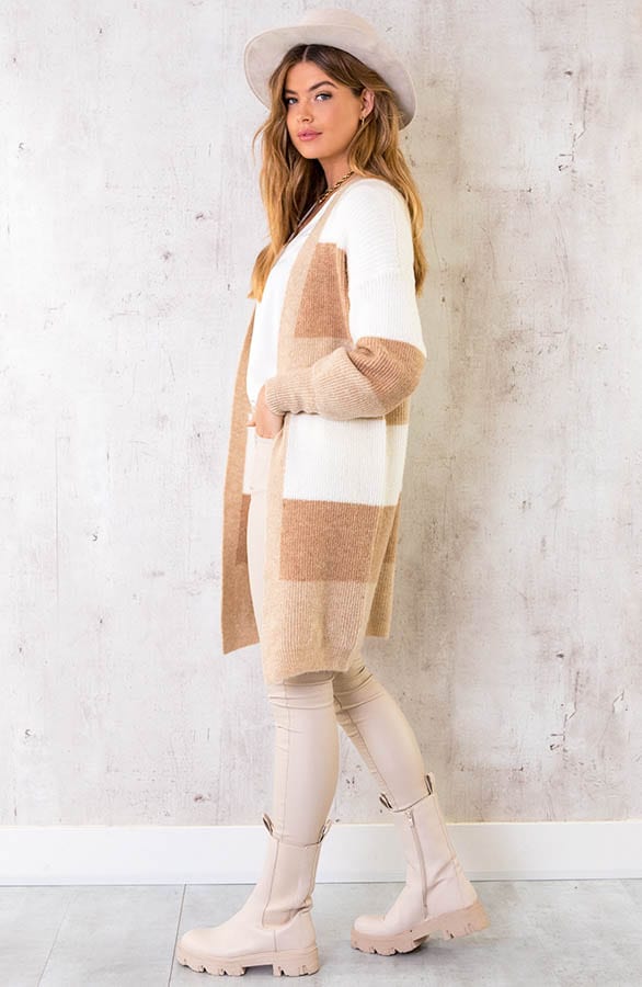 Midi Banen Vest Beige – shoparchief, foto 3