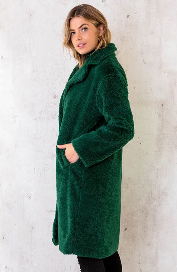 Midi Teddy Jacket Groen – shoparchief, foto 3
