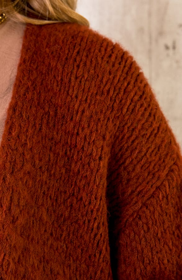 Oversized Knitted Vest Terracotta – shoparchief, foto 4