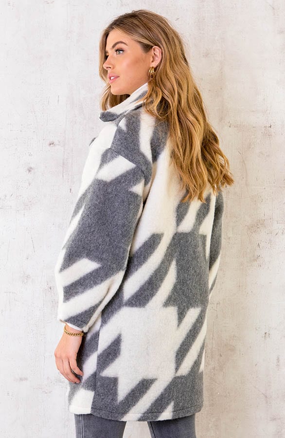 Oversized Woven Coat Grijs – shoparchief, foto 5