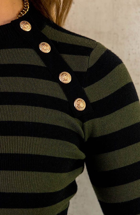 Sailor Strepen Trui Legergroen – shoparchief, foto 5