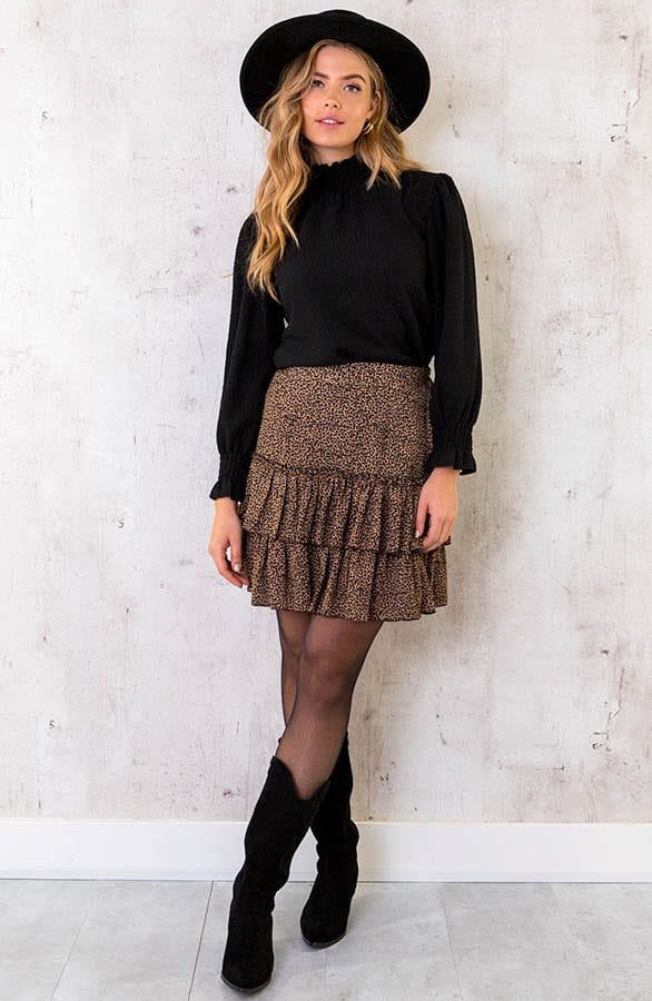 Limited Leopard Laagjes Rok Camel – shoparchief, foto 8
