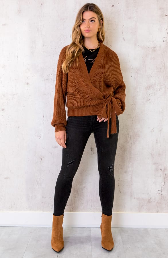 Strik Vest Gebreid Cognac – shoparchief, foto 4