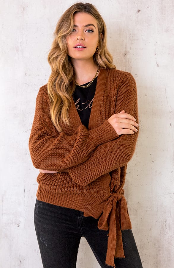 Strik Vest Gebreid Cognac – shoparchief, foto 1