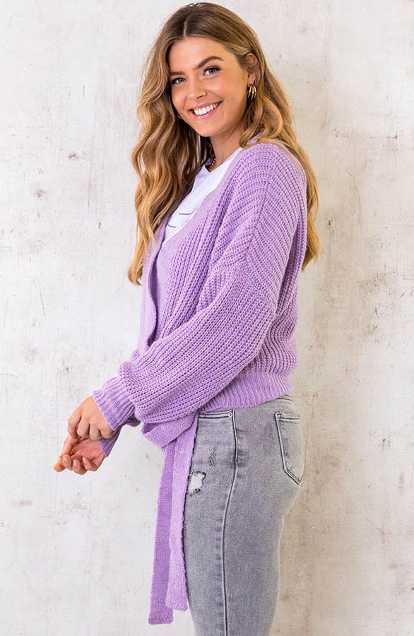 Strik Vest Gebreid Lila – shoparchief, foto 5