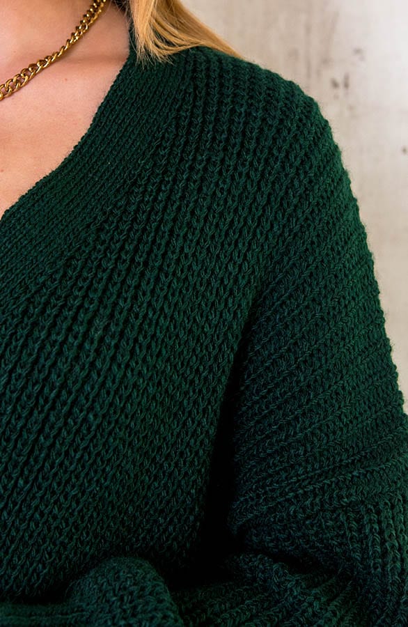 Strik Vest Gebreid Smaragdgroen – shoparchief, foto 14