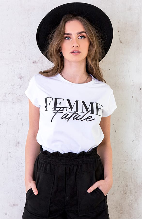 T-shirt Femme Fatale Wit – shoparchief, foto 3