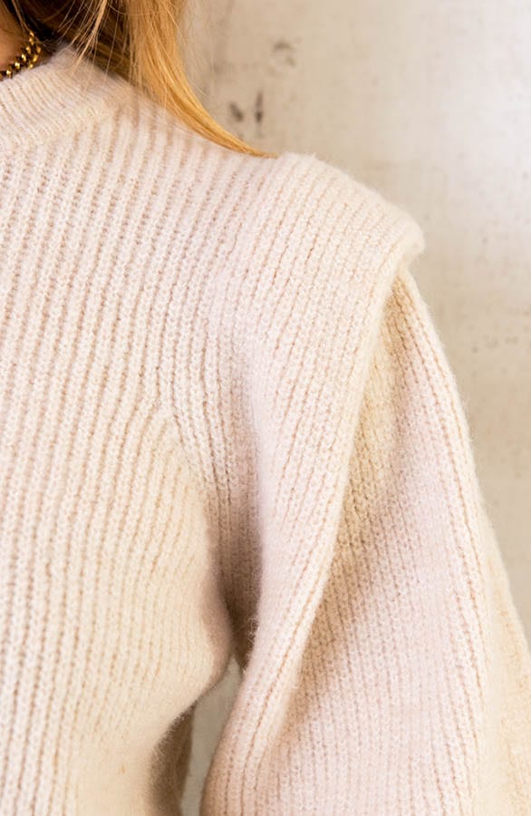 Pullover mit Schulterdetail Beige, Shoparchiv, Foto 9