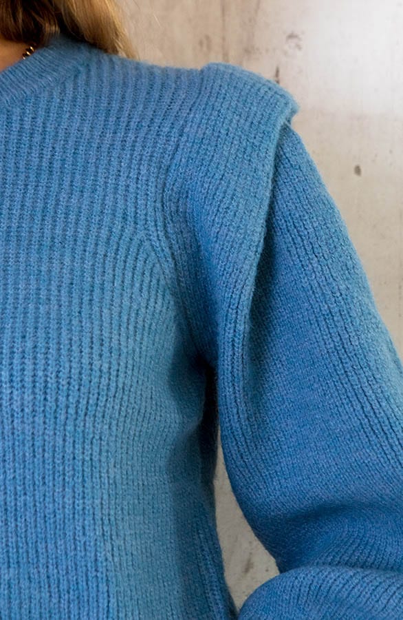 Trui Met Schouder Detail Jeansblauw – shoparchief, foto 5