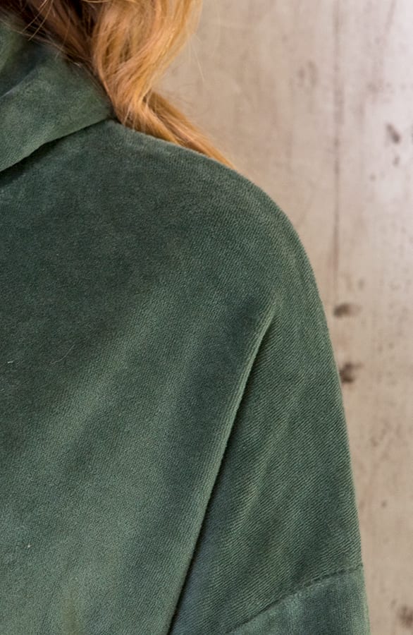 Velvet Jurk Met Capuchon Army – shoparchief, foto 4