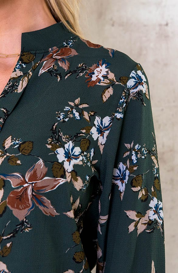 Bloemen Blouse Dames Dark Army – shoparchief, foto 5
