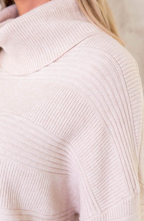 Rollkragen Streifen Pullover Beige, Shoparchiv, Foto 5