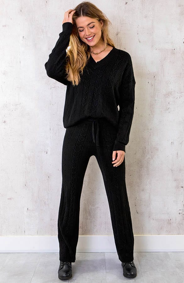 Comfy Patroon Trui Zwart – shoparchief, foto 2