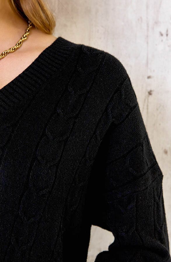 Comfy Patroon Trui Zwart – shoparchief, foto 5