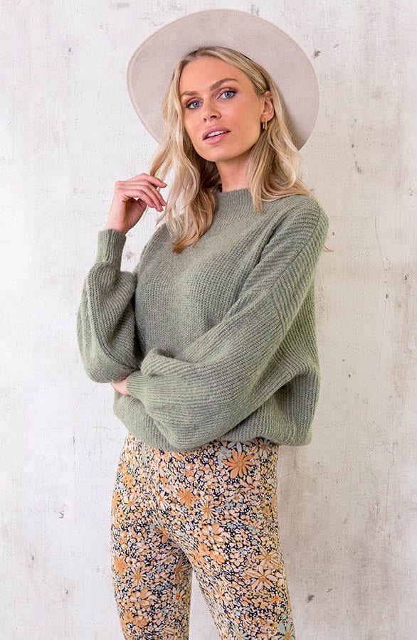 Knitted Sweater Dust Green – shoparchief, foto 2