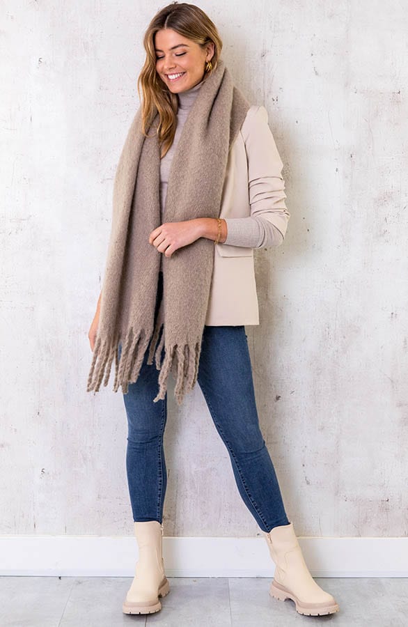 Essential Sjaal Taupe – shoparchief, foto 3