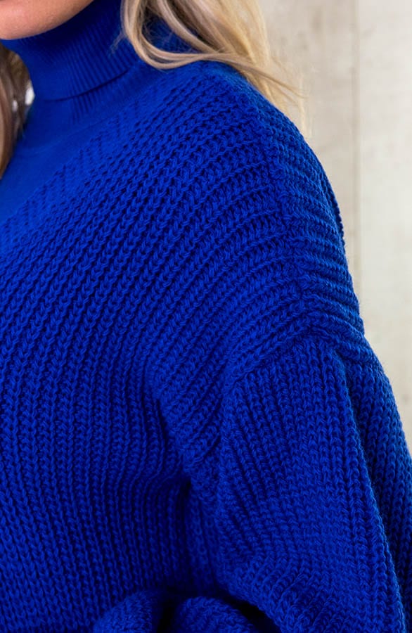 Gebreid Vest Lang Kobalt – shoparchief, foto 5