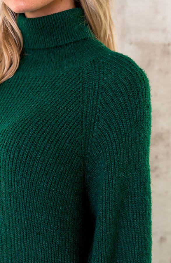 Gebreide Maxi Col Jurk Smaragd – shoparchief, foto 5