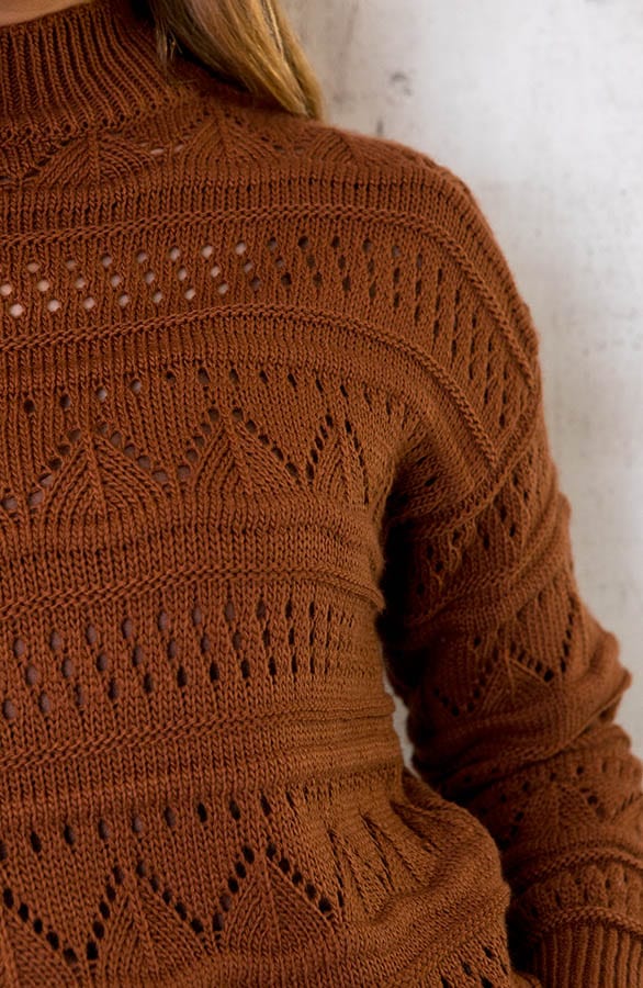 Gehaakte Trui Aztec Patroon Cognac – shoparchief, foto 5